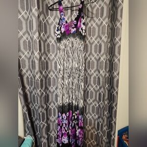 Floral Zebra Print Maxi Dress